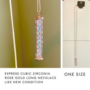 Express Cubic Zirconia rose gold long necklace. NEW condition.